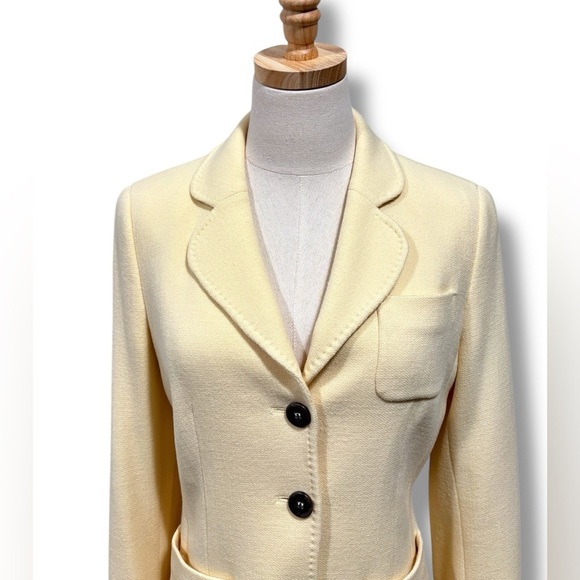 ESCADA Cashmere Wool Retro Blazer Jacket in Canary Yellow Size Small - Picture 8 of 11